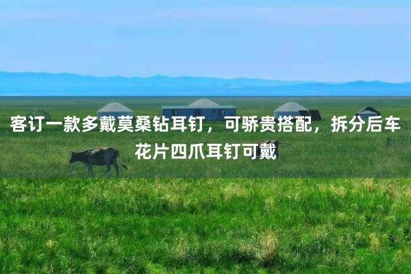 客订一款多戴莫桑钻耳钉，可骄贵搭配，拆分后车花片四爪耳钉可戴