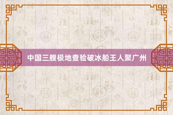 中国三艘极地查验破冰船王人聚广州